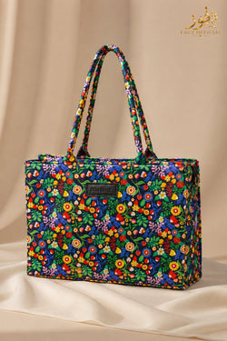 Fauz Official Midnight Meadow Printed Canvas Bag
