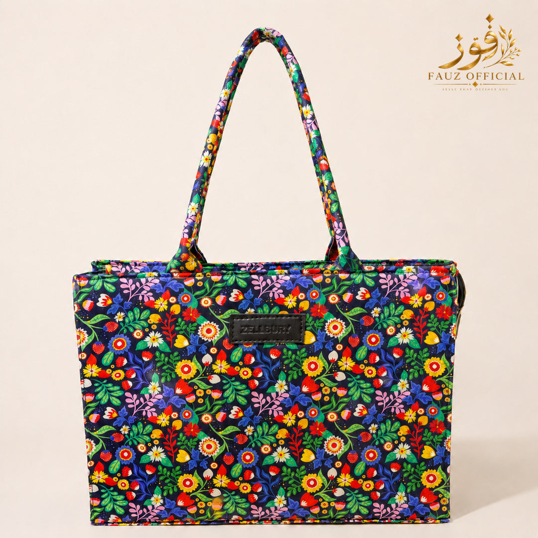Fauz Official Midnight Meadow Printed Canvas Bag