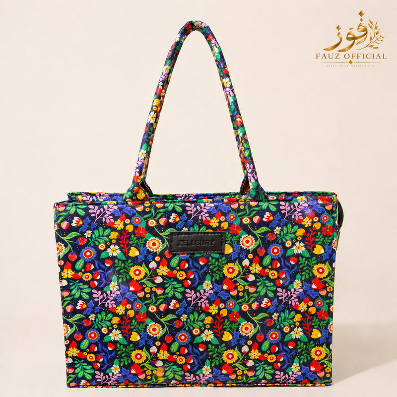 Fauz Official Midnight Meadow Printed Canvas Bag