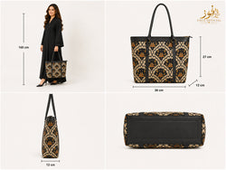 Fauz Official Noir Heritage Medallion Canvas Tote Bag