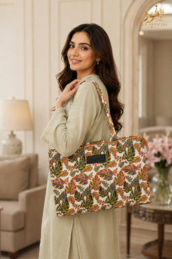 Fauz Official Autumn Paisley Printed Canvas Bag