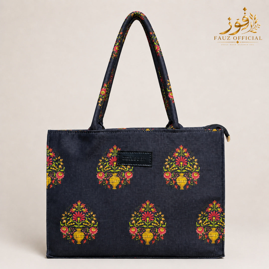 Fauz Official Midnight Vase Printed Canvas Bag