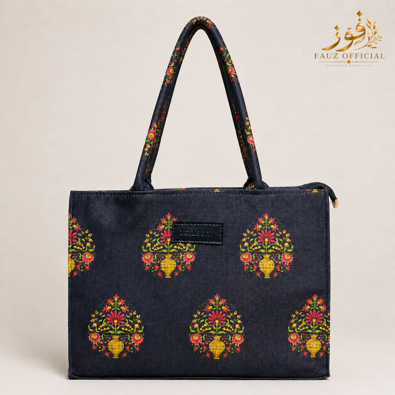 Fauz Official Midnight Vase Printed Canvas Bag