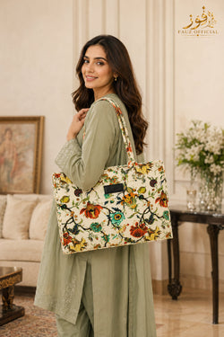 Fauz Official Botanical Vine Printed Canvas Bag