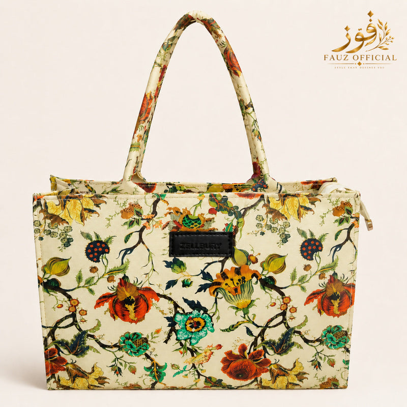 Fauz Official Botanical Vine Printed Canvas Bag