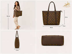Fauz Official Brown Heritage Monogram Canvas Tote Bag