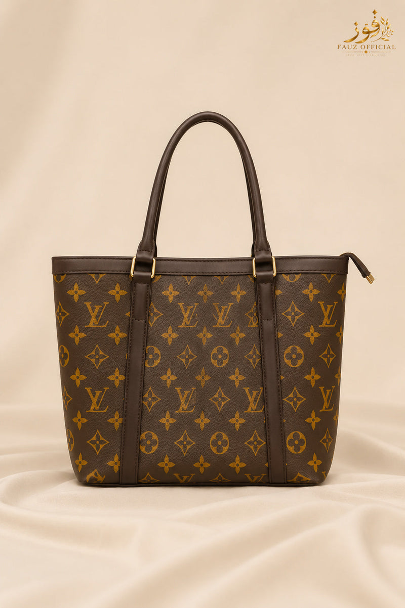 Fauz Official Brown Heritage Monogram Canvas Tote Bag