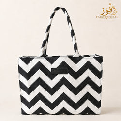 Fauz Official Monochrome Chevron Canvas Bag