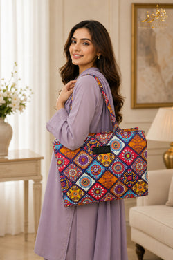 Fauz Official Boho Mandala Printed Canvas Bag
