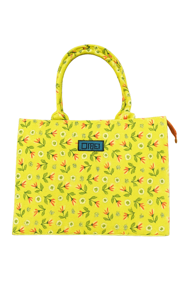 FAUZ Official Yellow Floral Canvas Tote Bag