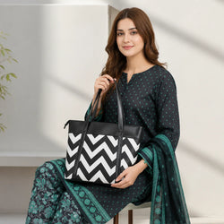 FAUZ Official Chevron Print Canvas Tote Bag