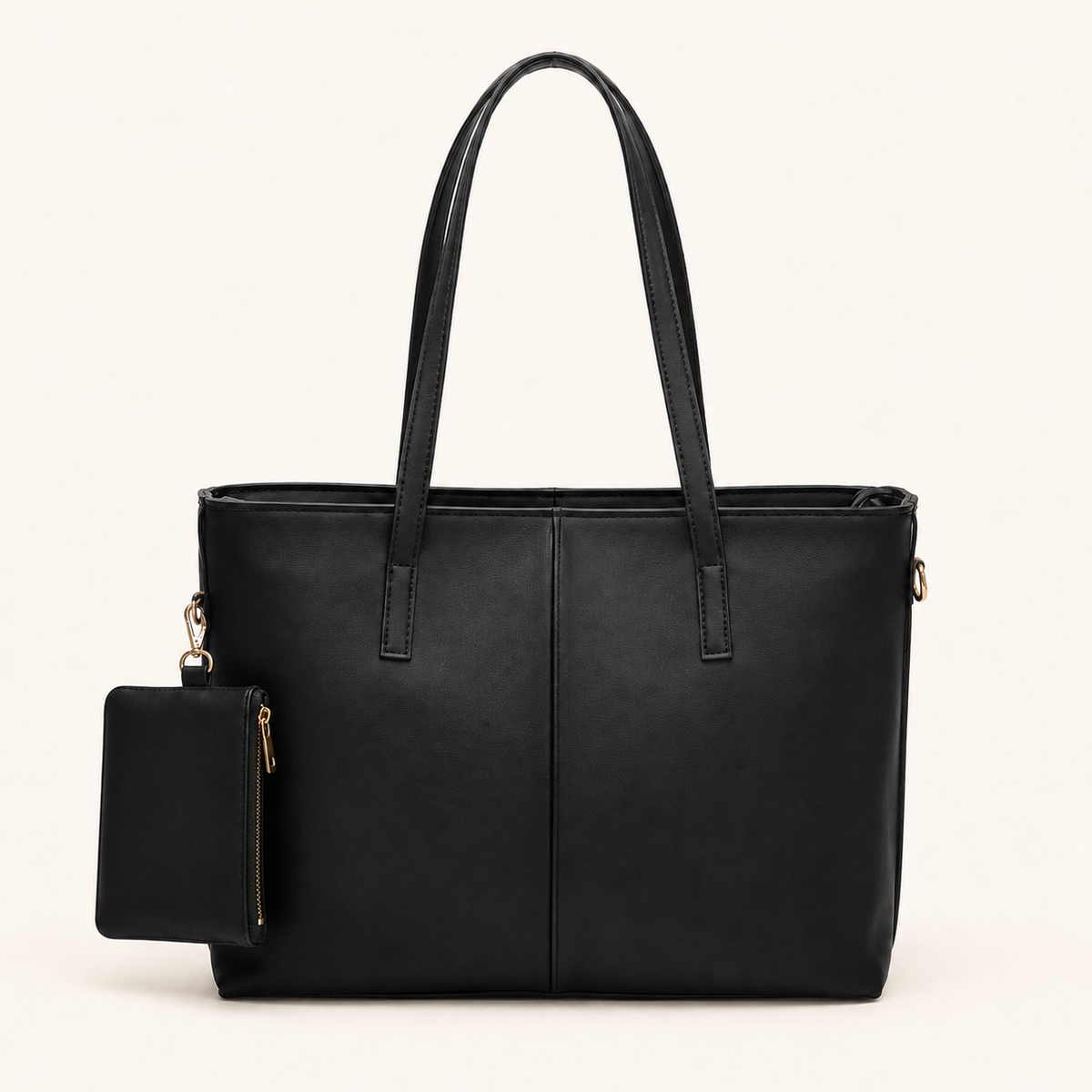 Fauz Official Executive Structured Rexine Tote Bag with Pouch