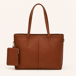 Fauz Official Executive Structured Rexine Tote Bag with Pouch