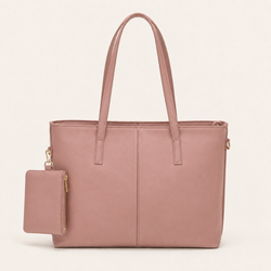 Fauz Official Executive Structured Rexine Tote Bag with Pouch