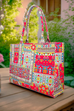 🌸 Floral Canvas Tote Bag – Stylish & Everyday Essential