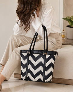 FAUZ Official Chevron Print Canvas Tote Bag