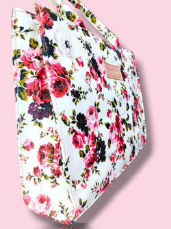 FAUZ Official White Blossom Canvas Tote Bag