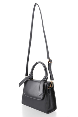 Noir Elegance Top Handle Crossbody Bag